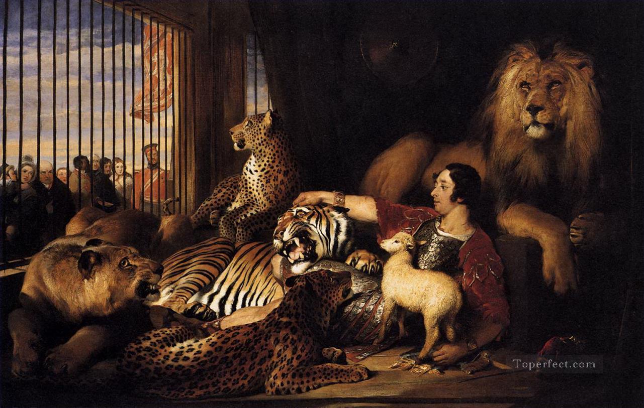 lion tigre mouton léopard landseer amburgh Peintures à l'huile